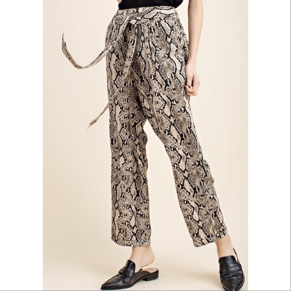 JET SET high waisted Snakeskin pants - Picture 3 of 9